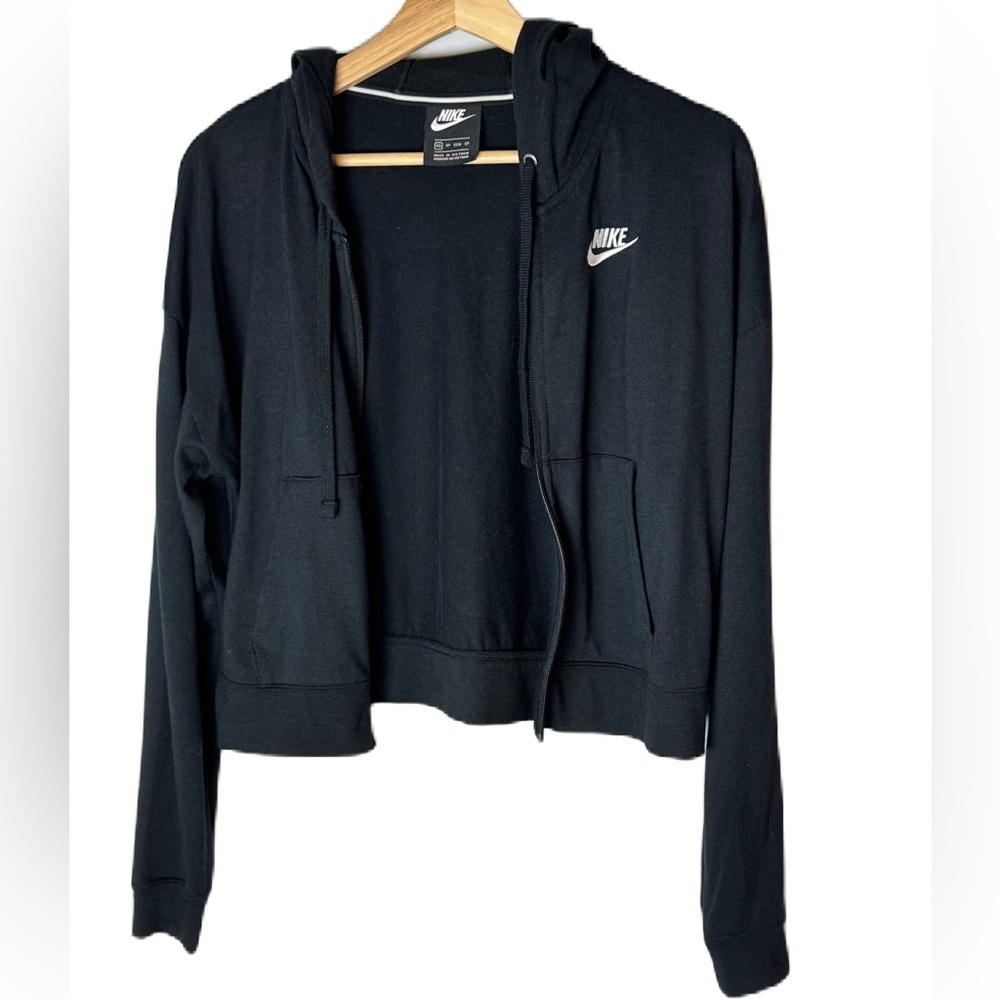 Nike Women's Black Cropped Hoodie